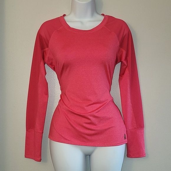 Reebok Active Mesh Arm Long Sleeve Workout Shirt Size Small - Picture 1 of 5